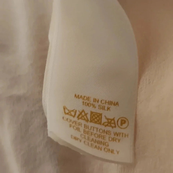 Kate Spade Sheer White Cream V-neck Tunic Silk Blouse Top - Picture 5 of 5